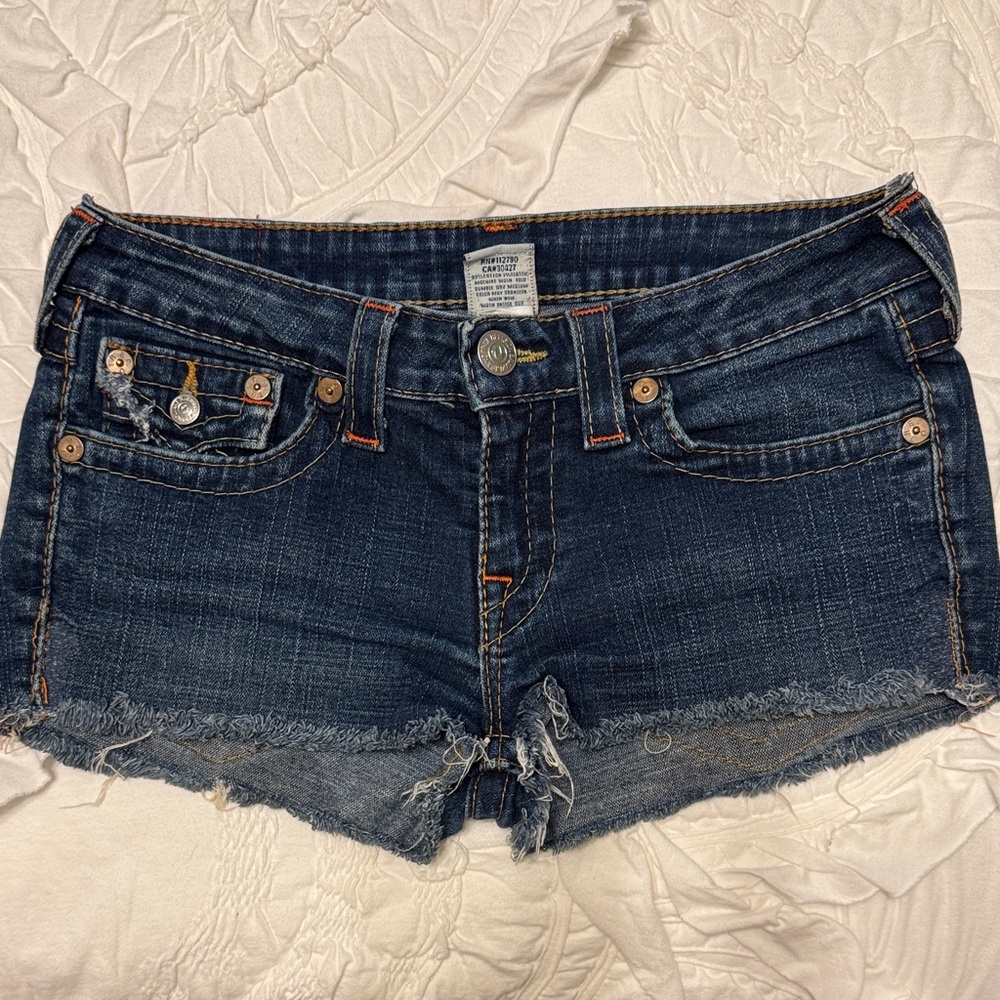 True Religion Joey Dark Blue Jean  it off  Shorts